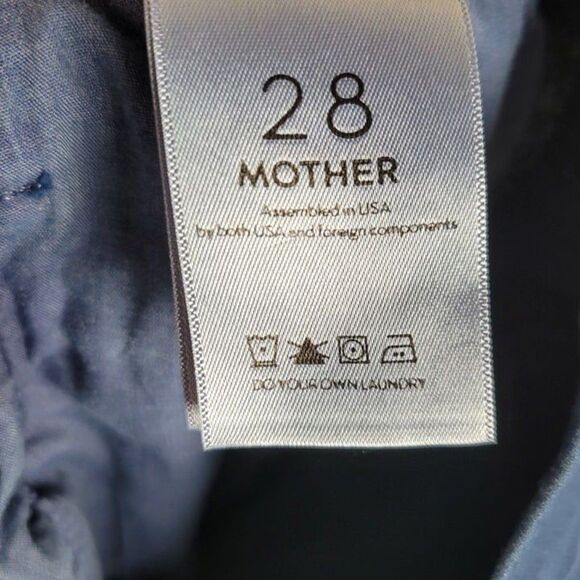 Mother Size 28 The Breaker Crop Jeans Straight Leg Stretch Eclipse Blue - Picture 9 of 12